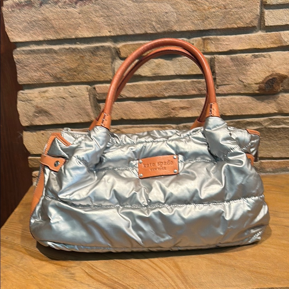 NOT FOR SALE: Kate Spade Silver and Tan Satchel!